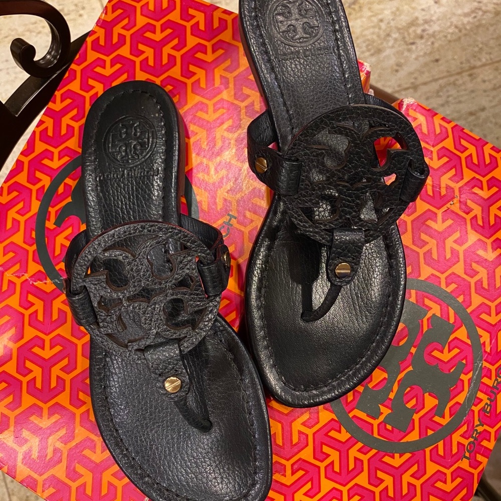 Black Tory Burch leather sandals size 7